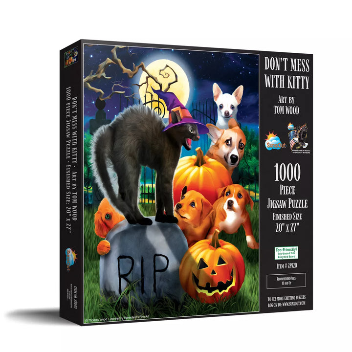 Sunsout Don'T Mess with Kitty 1000 Pc Halloween Jigsaw Puzzle 28920