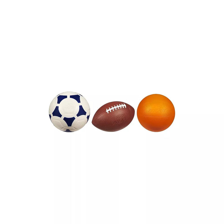 Nerf Pro Shop Mini Sports Pack – Mini Football Soccer Ball & Basketball – Great for Any Child Sport Fanatic – Great Gift