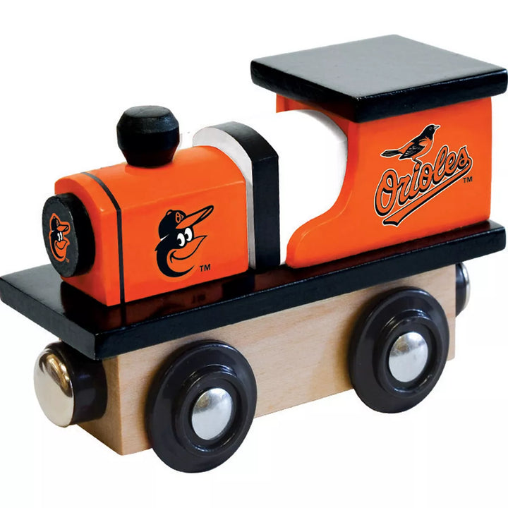 Masterpieces Officially Licensed MLB Baltimore Orioles Wooden Toy Train Engine for Kids.