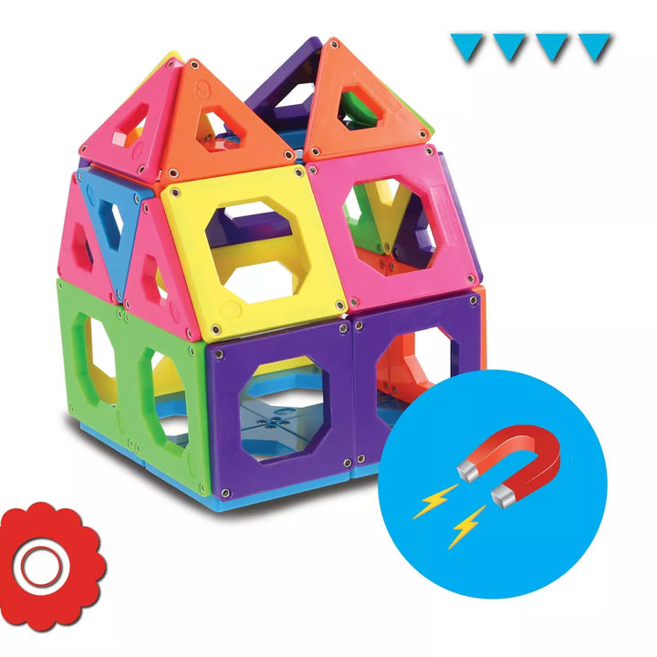 Discovery Kids Magnetic Tile Building Blocks Set 50Pc