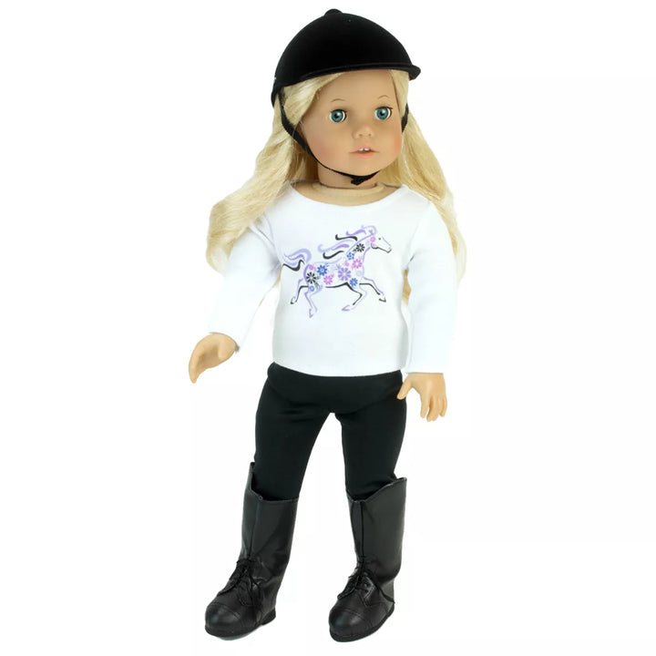 Sophia’S 4 Piece Horseback Riding Outfit with Riding Boots Set for 18'' Dolls, Black