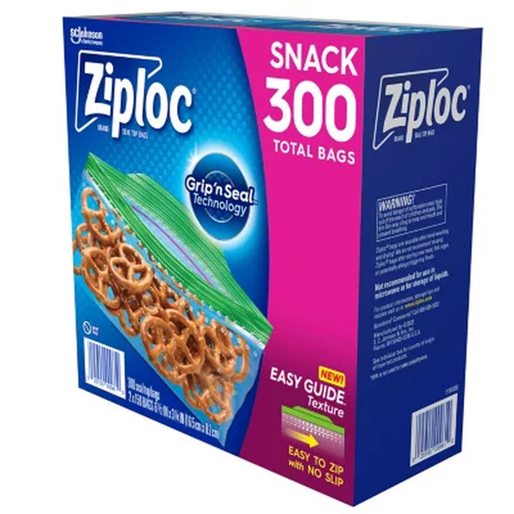 Ziploc Grip 'N Seal Top Snack Bags, 300 Ct.