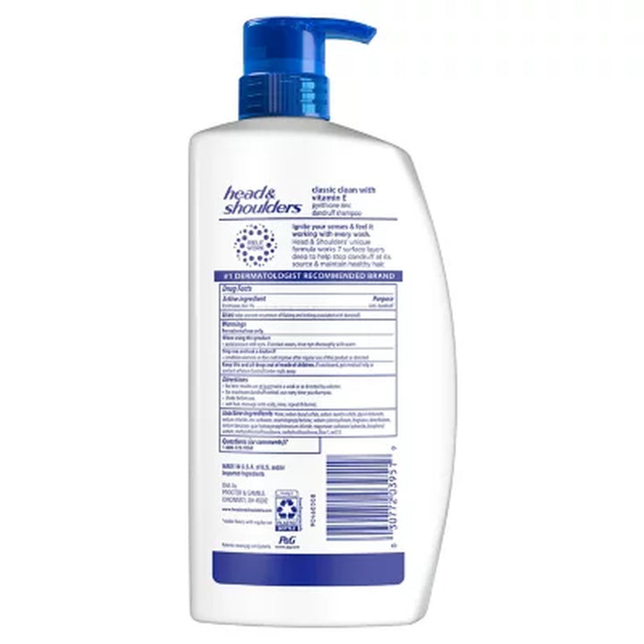 Head & Shoulders Anti-Dandruff Shampoo with Vitamin E, Classic Clean, 38.8 Fl. Oz.