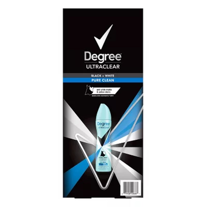 Degree for Women Black & White Dry Spray Antiperspirant & Deodorant, Pure Clean, 3.8 Oz., 4 Pk.