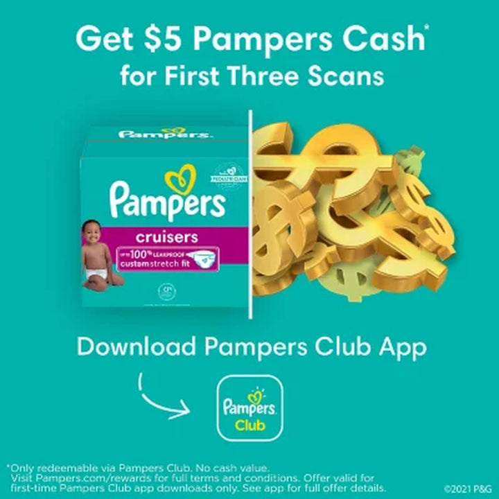 Pampers Cruisers Stay-Put Fit Diapers, Sizes:3-7