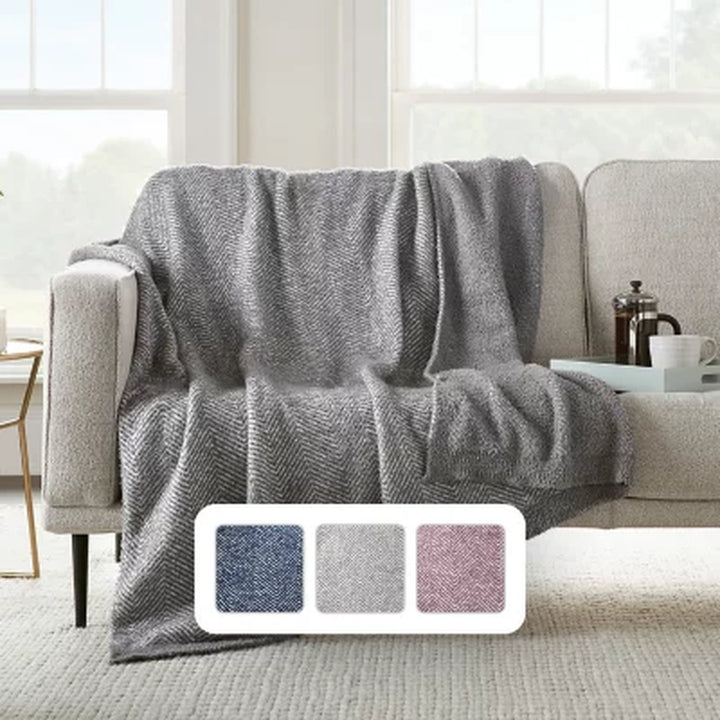 Member'S Mark Luxury Premier Collection Herringbone Cozy Knit Throw (Assorted Colors)