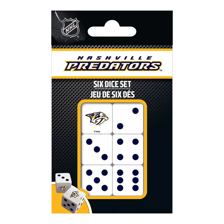 Masterpieces Officially Licensed NHL Nashville Predators - 6 Piece D6 Gaming Dice Set Ages 6 and Up