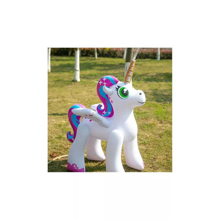 SYNCFUN 48” Inflatable Yard Sprinkler with Unicorn Design, Inflatable Water Toy for Summer Outdoor Fun, Lawn Sprinkler Toy for Kids