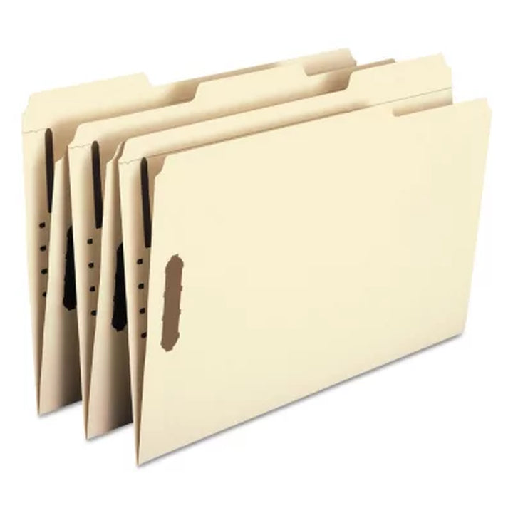 Smead 1/3 Cut Assorted Positions Two Fastener File Folder, Manila (Legal, 50Ct.)