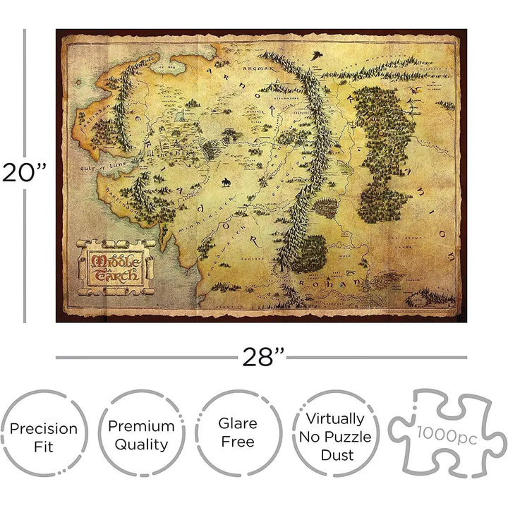 Aquarius Puzzles the Hobbit Map 1000 Piece Jigsaw Puzzle