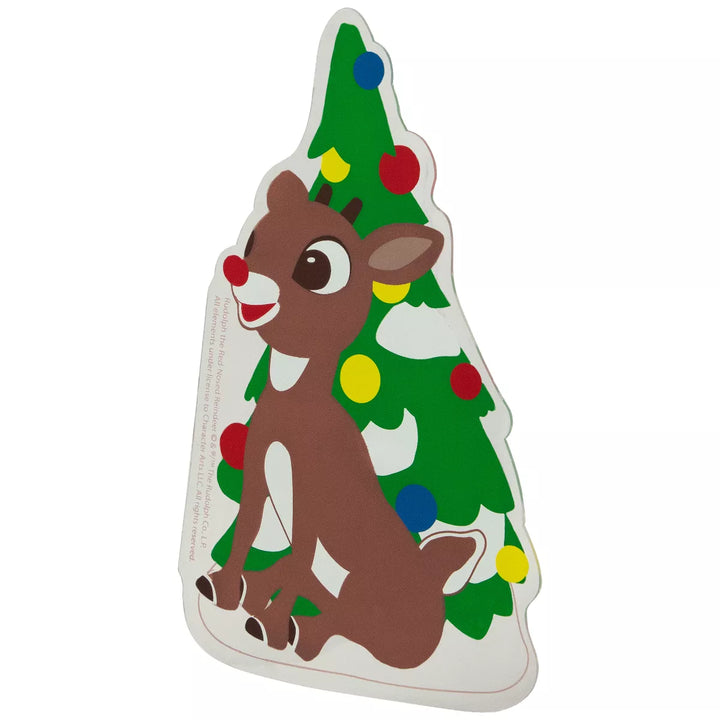 Northlight 8" Rudolph and Christmas Tree Double Sided Gel Window Cling Decoration