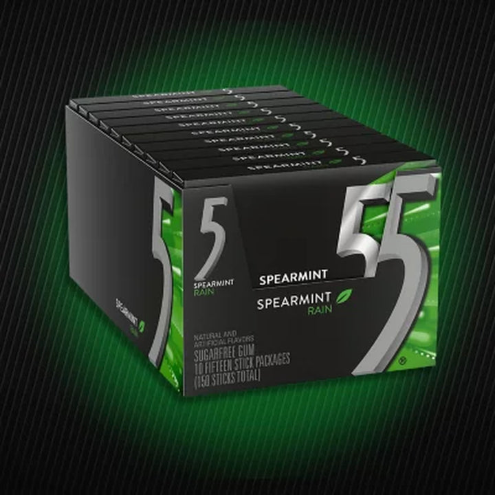 Wrigley'S 5 Gum Spearmint Rain 15 Ct., 10 Pk.