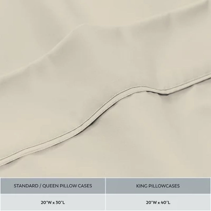 Aireolux Performance 600 Thread Count 100% Cotton Sateen Pillowcases (Assorted Colors and Sizes)