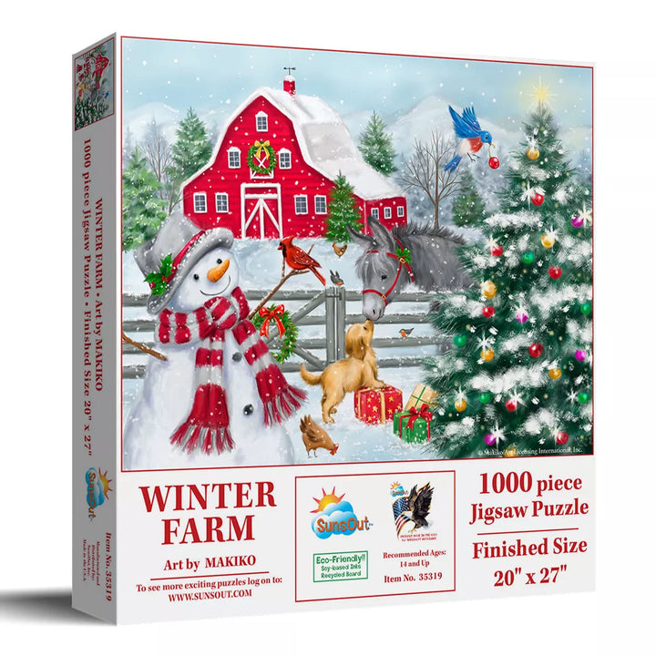 Sunsout Winter Farm 1000 Pc Jigsaw Puzzle 35319