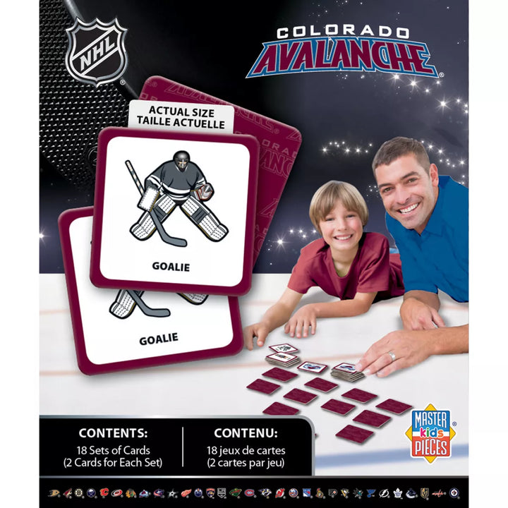 Masterpieces Officially Licensed NHL Colorado Avalanche Matching Game for Kids and Families.