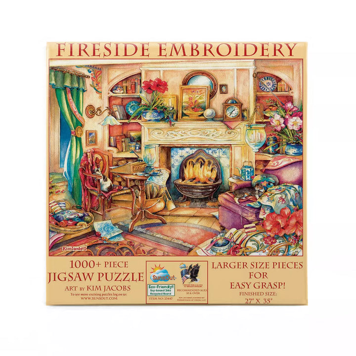 Sunsout Fireside Embroidery 1000 Pc Large Pieces Jigsaw Puzzle 23447