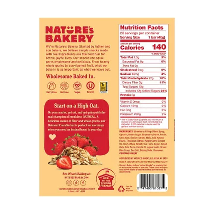 Nature'S Bakery Oatmeal Crumble Strawberry, 2 Oz., 20 Ct.