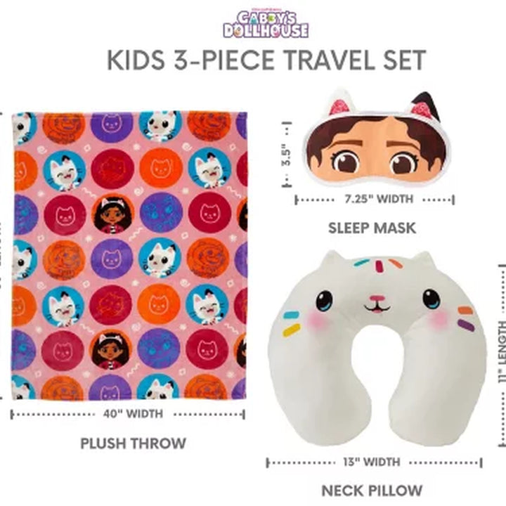 Kids 3-Piece Licensed Character Travel Set, Assorted Characters