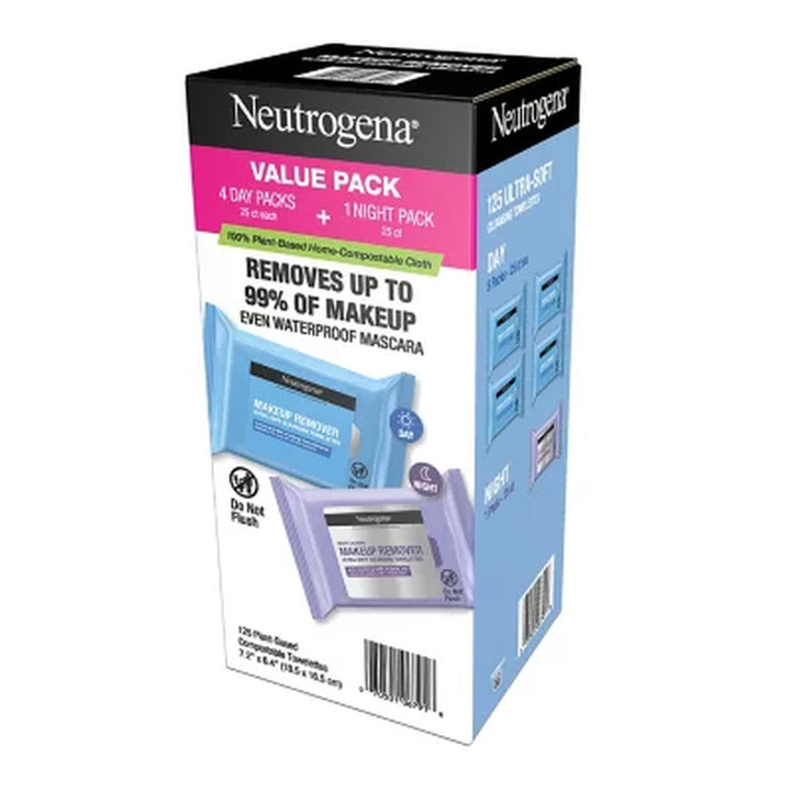 Neutrogena Makeup Remover & Night Calming Cleansing Towelettes, 25 Ct., 5 Pk.