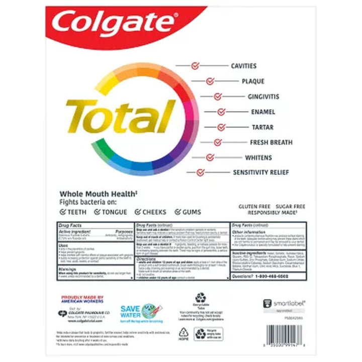 Colgate Total Whitening Gel Toothpaste, 6 Oz., 5 Pk.
