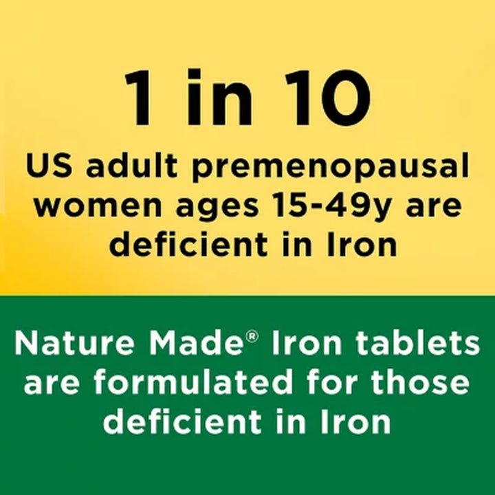Nature Made Iron 65 Mg from Ferrous Sulfate Tablets for Red Blood Cell Formation 365 Ct.