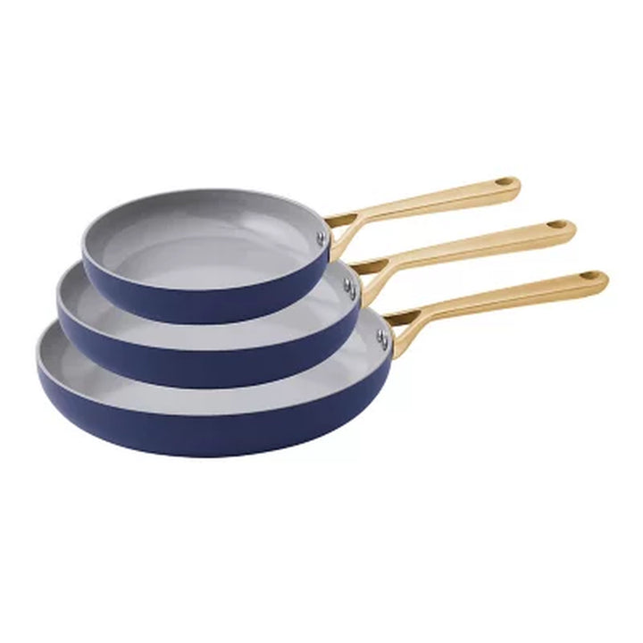 Member'S Mark 3-Piece Modern Ceramic Fry Pan Set (Assorted Colors)