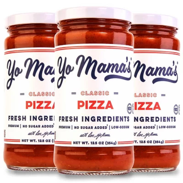 Yo Mama'S Foods Low-Carb Pizza Sauce 12.5 Oz., 3 Pk.