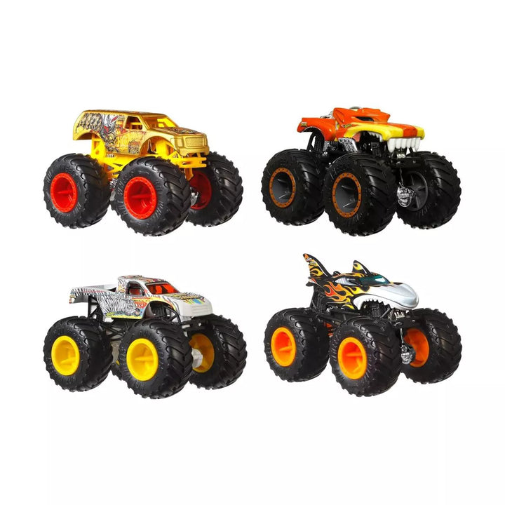 Hot Wheels Monster Trucks 1: 64 Scale 4-Truck Pack, GBP23 Styles May Vary