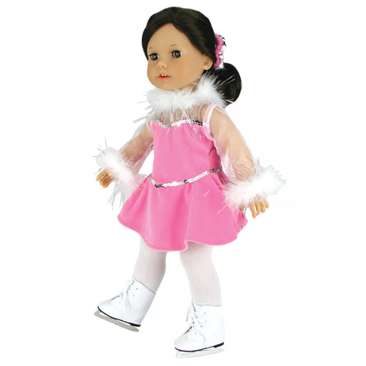 Sophia’S Ice Skating Dress & Skates for 18" Dolls, Pink