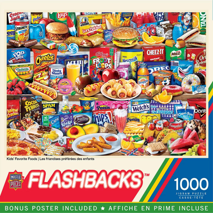 Masterpieces 1000 Piece Jigsaw Puzzle - Kids Favorite Foods - 19.25"X26.75".