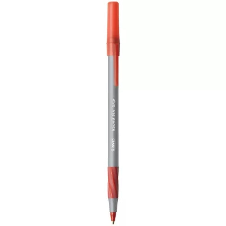 BIC round Stic Grip Xtra Comfort Ballpoint Pen, Red Ink, 1.2Mm, Medium, 12Ct.