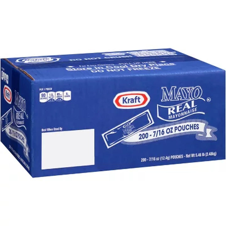 Kraft Real Mayo Mayonnaise Single Serve Pouches (200 Ct.)