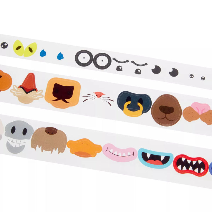 Okuna Outpost 1500-Pack Assorted Face Stickers Roll for Kids Party Favors (3 Rolls)