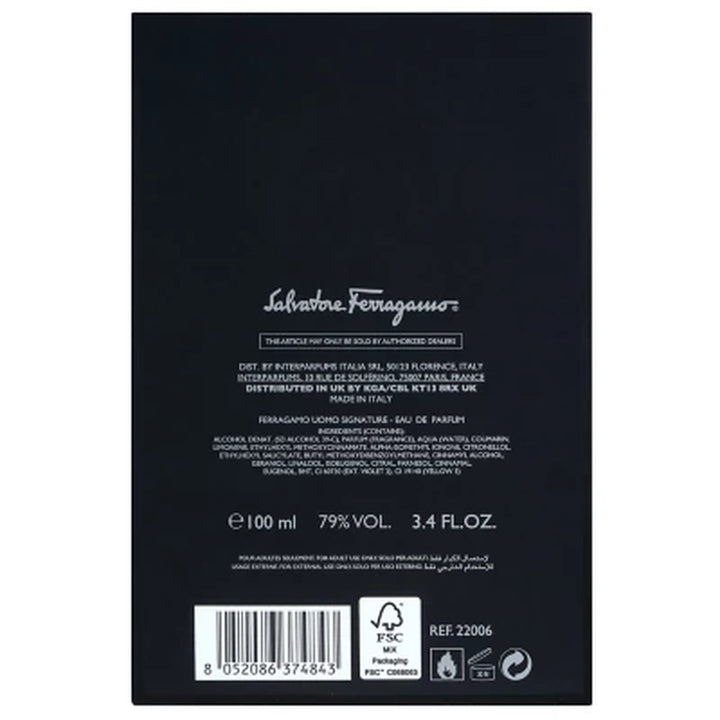 Uomo Salvatore Ferragamo Signature Eau De Parfum, 3.4 Fl Oz
