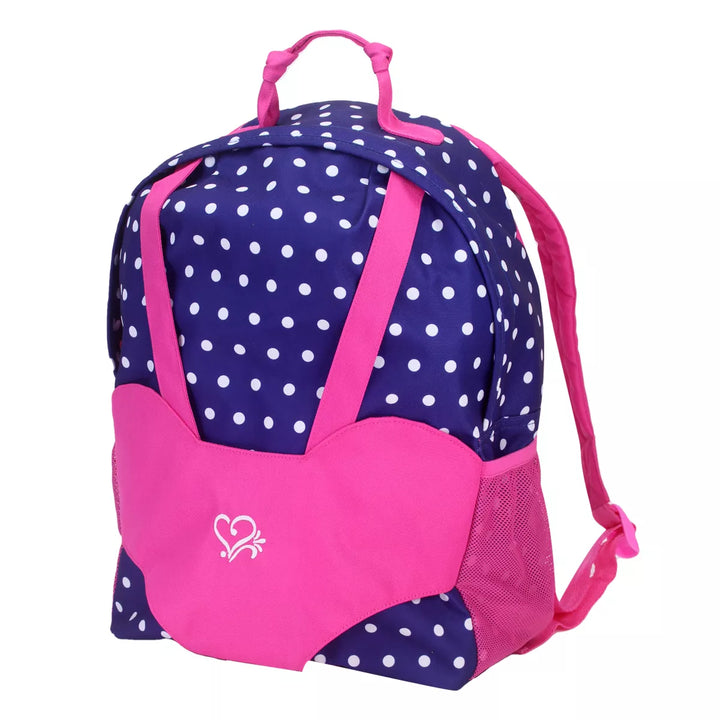 Sophia’S Polka Dot Backpack Carrier to Fit 15'' & 18'' Dolls, Navy