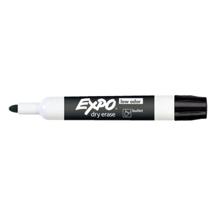 EXPO Low Odor Dry Erase Markers, Black (Bullet Tip, 12 Ct.)