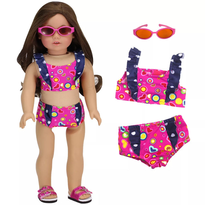 Sophia’S 18" Doll Swimsuit Set, Hot Pink