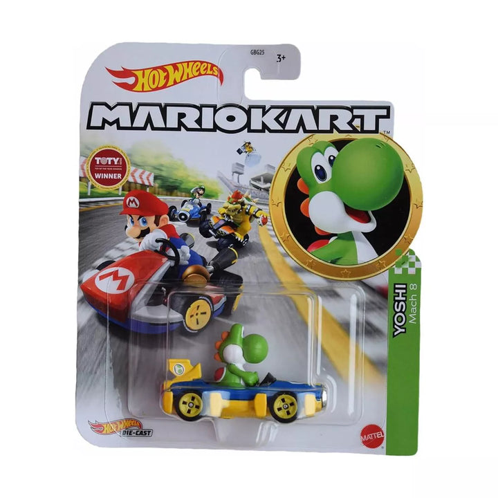 Hot Wheels Mario Kart 1:64 Scale Yoshi - Mach 8 Collectible Vehicle