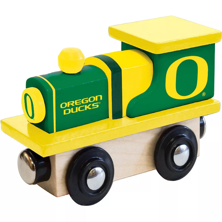 Masterpieces Officially Licensed NCAA Oregon Ducks Wooden Toy Train Engine for Kids.