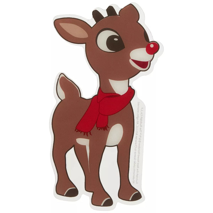 Northlight 8" Rudolph in Red Scarf Double Sided Gel Window Cling Decoration