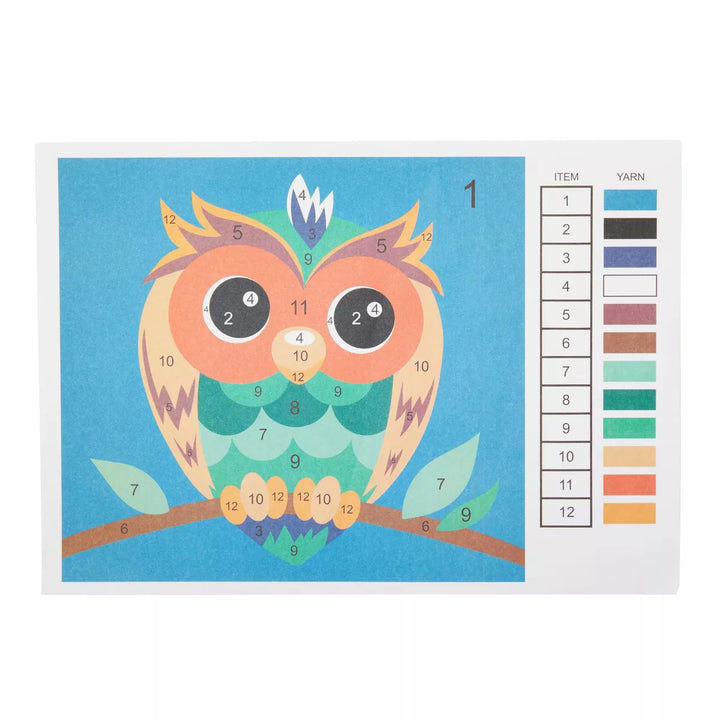 Mini Owl Latch Hook Rug Kit for Kids Crafts, Adults, and Beginners, DIY (12 X 11 In)