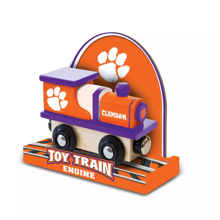 Masterpieces Officially Licensed NCAA Clemson Tigers Wooden Toy Train Engine for Kids.