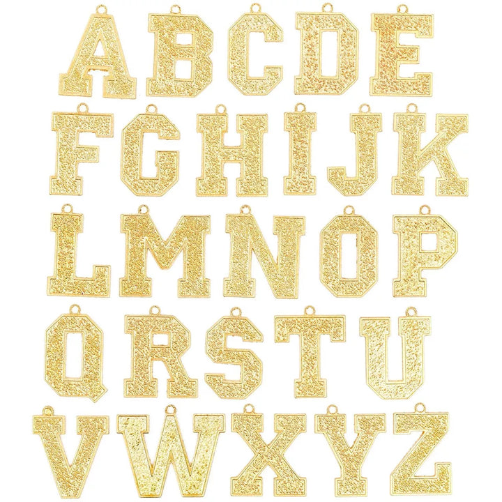 Bright Creations 26 Pack Gold Alphabet Letter a to Z Pendants Necklace Charms for Jewelry Making and Crafts