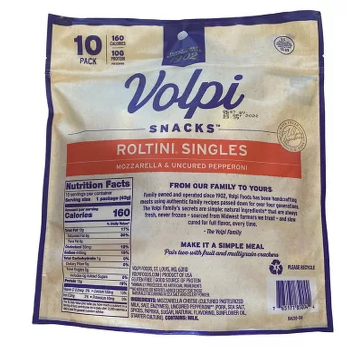 Volpi Snacks Roltini Singles with Mozzarella and Uncured Pepperoni 10 Ct.