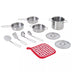 Teamson Kids Play Cooking Accessory Set Steel 11 Pcs Frankfurt TK-M00001