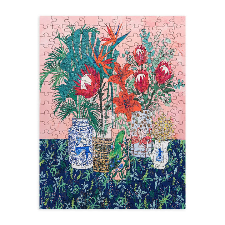 Lara Lee Meintjes the Domesticated Jungle Floral Still Life Art Jigsaw Puzzle - Deny Designs