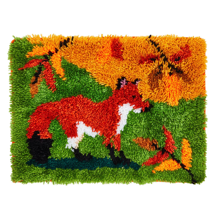 Bright Creations Fox Latch Rug Hooking Kits with Handles for Adults Beginners, DIY Crafts (20 X 15 In)