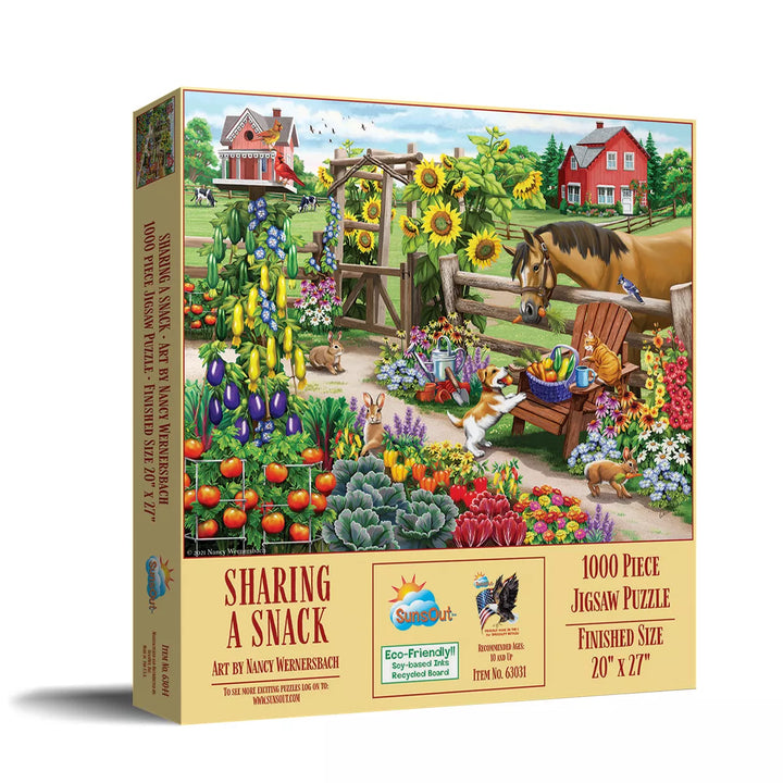 Sunsout Sharing a Snack 1000 Pc Jigsaw Puzzle 63031