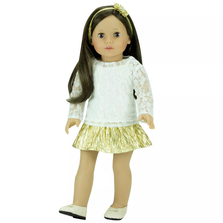 Sophia’S Glitter Shoes for 18” Dolls, Gold