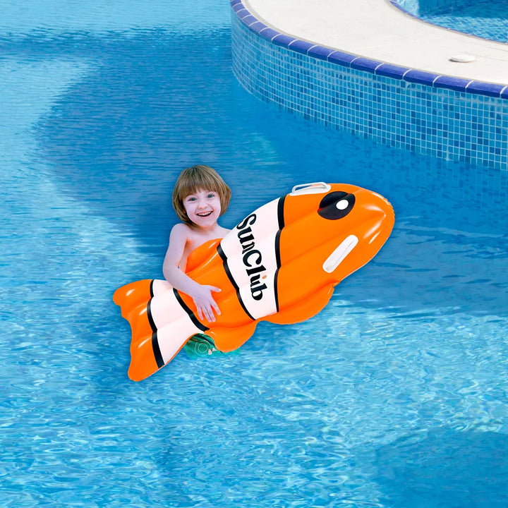 Pool Central Inflatable Clown Fish Swimming Kickboard - 39" - Orange and White